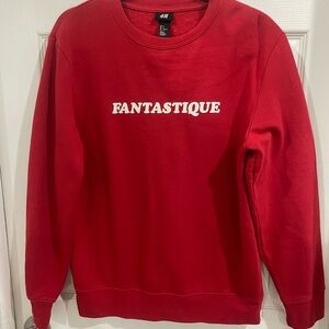 H&M Crewneck Sweater with 'Fantastique' Print